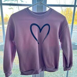 Girls Purple Sweatshirt with Heart Design size (L)
